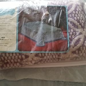 NOS Vintage Chenille Full Size Bedspread w/ Fringe